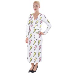 Pattern Cute Flash Design Velvet Maxi Wrap Dress by brightlightarts