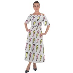 Pattern Cute Flash Design Shoulder Straps Boho Maxi Dress  by brightlightarts