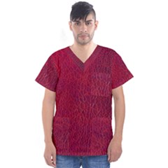 Cracked Leather 2 Men s V-neck Scrub Top