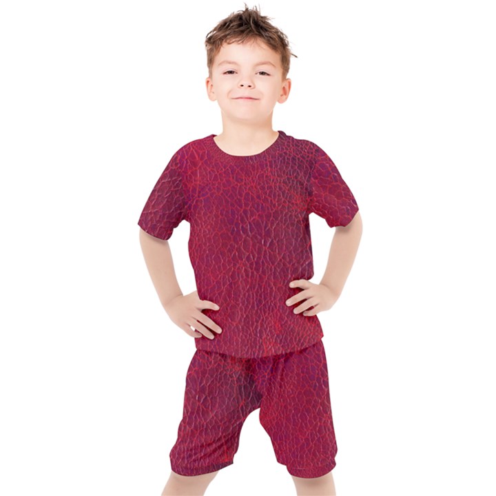 Cracked Leather 2 Kids  Tee and Shorts Set