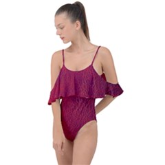 Cracked Leather 2 Drape Piece Swimsuit