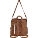 Aged Leather Crossbody Backpack View3