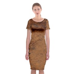 Aged Leather Classic Short Sleeve Midi Dress by skindeep