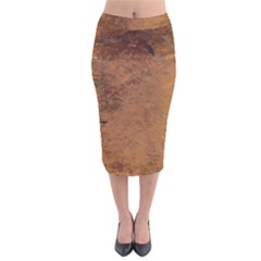 Aged Leather Velvet Midi Pencil Skirt by skindeep