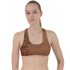 Aged Leather Criss Cross Racerback Sports Bra