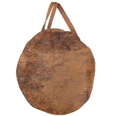 Aged Leather Giant Round Zipper Tote