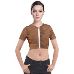 Aged Leather Short Sleeve Cropped Jacket by skindeep