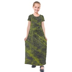 Cracked Leather 2a Kids  Short Sleeve Maxi Dress