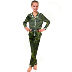 Cracked Leather 2a Kid s Satin Long Sleeve Pajamas Set