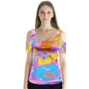 Sun Tea Butterfly Sleeve Cutout Tee  View1