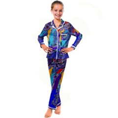 Waterfalls Kid s Satin Long Sleeve Pajamas Set