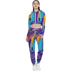 Waterfalls Cropped Zip Up Lounge Set