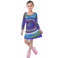 Swirls Kids  Long Sleeve Velvet Dress