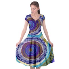 Swirls Cap Sleeve Wrap Front Dress by kiernankallan