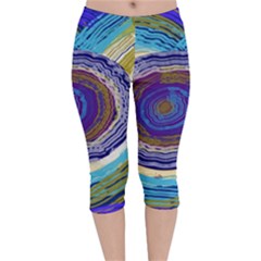 Swirls Velvet Capri Leggings  by kiernankallan