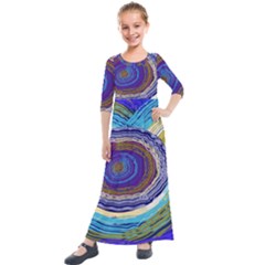 Swirls Kids  Quarter Sleeve Maxi Dress