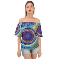 Swirls Off Shoulder Short Sleeve Top by kiernankallan