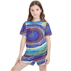 Swirls Kids  Tee And Sports Shorts Set