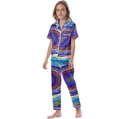 Swirls Kids  Satin Short Sleeve Pajamas Set