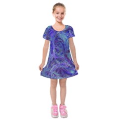  Kids  Short Sleeve Velvet Dress