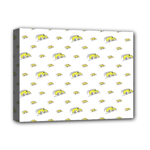 Cartoon Funny Weird Car Motif Pattern Deluxe Canvas 16  X 12  (stretched)  by dflcprintsclothing