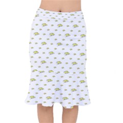 Cartoon Funny Weird Car Motif Pattern Short Mermaid Skirt