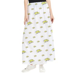 Cartoon Funny Weird Car Motif Pattern Maxi Chiffon Skirt