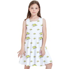 Cartoon Funny Weird Car Motif Pattern Kids  Skater Dress by dflcprintsclothing