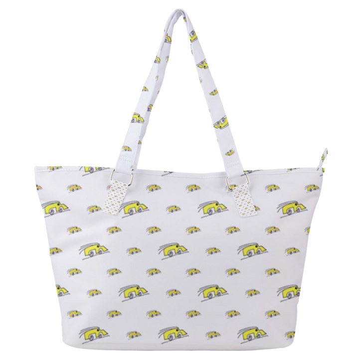 Cartoon Funny Weird Car Motif Pattern Full Print Shoulder Bag