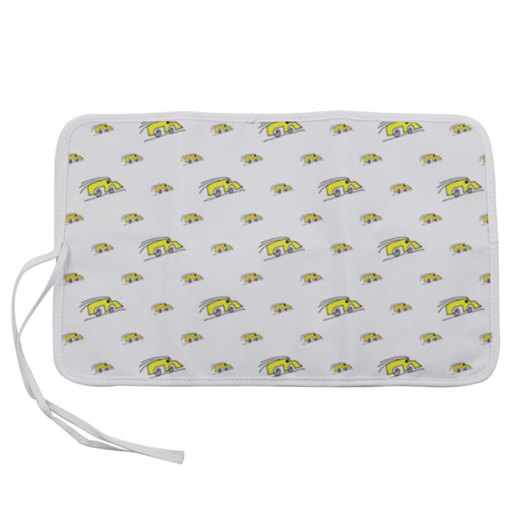 Cartoon Funny Weird Car Motif Pattern Pen Storage Case (L)