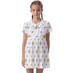 Cartoon Funny Weird Car Motif Pattern Kids  Asymmetric Collar Dress by dflcprintsclothing