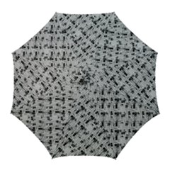 8 bit newspaper pattern, gazette collage black and white Golf Umbrellas