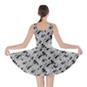 8 bit newspaper pattern, gazette collage black and white Skater Dress View2