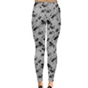 8 bit newspaper pattern, gazette collage black and white Leggings  View2