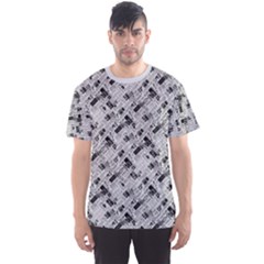 8 bit newspaper pattern, gazette collage black and white Men s Sport Mesh Tee