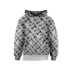 8 bit newspaper pattern, gazette collage black and white Kids  Pullover Hoodie