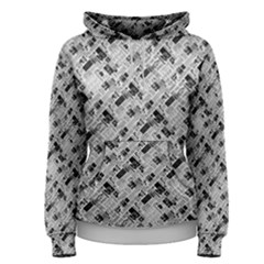 8 bit newspaper pattern, gazette collage black and white Women s Pullover Hoodie