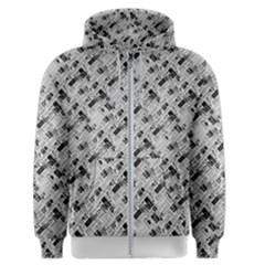 8 bit newspaper pattern, gazette collage black and white Men s Zipper Hoodie