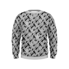 8 Bit Newspaper Pattern, Gazette Collage Black And White Kids  Sweatshirt by Casemiro