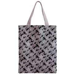 8 bit newspaper pattern, gazette collage black and white Zipper Classic Tote Bag