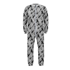 8 bit newspaper pattern, gazette collage black and white OnePiece Jumpsuit (Kids)