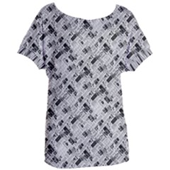 8 Bit Newspaper Pattern, Gazette Collage Black And White Women s Oversized Tee by Casemiro