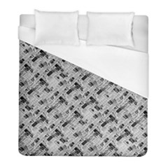 8 bit newspaper pattern, gazette collage black and white Duvet Cover (Full/ Double Size)