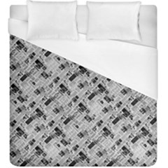 8 bit newspaper pattern, gazette collage black and white Duvet Cover (King Size)