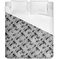 8 bit newspaper pattern, gazette collage black and white Duvet Cover (California King Size)