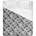 8 bit newspaper pattern, gazette collage black and white Duvet Cover (California King Size) View1