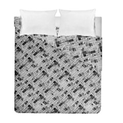 8 bit newspaper pattern, gazette collage black and white Duvet Cover Double Side (Full/ Double Size)