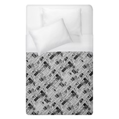 8 bit newspaper pattern, gazette collage black and white Duvet Cover (Single Size)