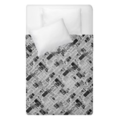 8 bit newspaper pattern, gazette collage black and white Duvet Cover Double Side (Single Size)