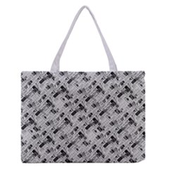 8 bit newspaper pattern, gazette collage black and white Zipper Medium Tote Bag